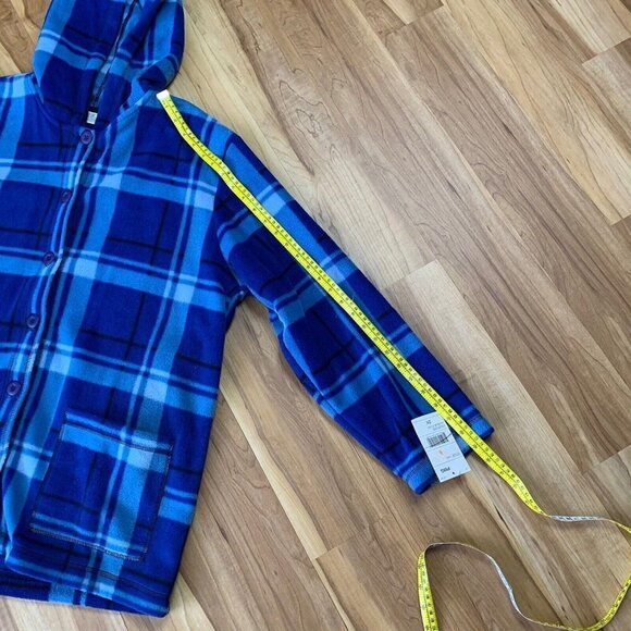 Vintage 90s Studio Works & Co Woman 2X Blue Plaid Fleece Jacket New - Picture 2 of 12